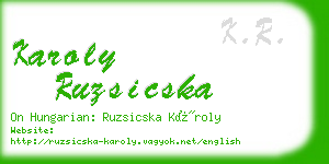 karoly ruzsicska business card